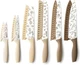 CAROTE 12PCS Knife Set, Kitchen Knife Set with 6 Blade Guards, Stainless Steel K