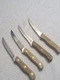 4 Vintage Chicago Cutlery Steak Knives Wood Handle 4" Blade Full Tang 103S USA