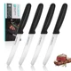 HAUSHOF Steak Knives Set of 4, Sharp Serrated Knives, 4pcs, Black 