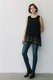 Womens XL Black Studded Tank Top Asymmetrical Hem Stretch Casual Blouse Womens XL Black Studded Tank Top Asymmetrical Hem Stretch Casual Blouse