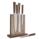 Schmidt Brothers Cutlery German Stainless Steel 6-Pc. Walnut & Brass Knife Block