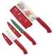 Pioneer Woman ~ 6 Piece Cutlery ~ Stainless Steel ~ Red SWEET ROMANCE Knife Set
