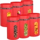 Patelai 6 Pack Kitchen Canisters Set 20 oz Airtight Stainless Steel Canister Foo