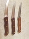 Vintage Chicago Cutlery 103S  Set of 3 Steak Knives 4.5" Blade Wood Handle