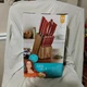 Pioneer Woman Red Frontier Collection 14 Piece Cutlery Set Knife Wood Block New