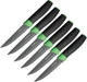 Benchmark 6pc Steak Knife Set 4" Serrated Stainless Blade Rubberized Handle