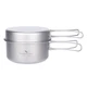 iBasingo 2 Piece-Set Titanium Bowl Pot Set with Folding Handle Outdoor Campin...