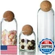 Wisifayardin Glass Storage Jars with Ball Cork Lids - 3 Pcs Set, Decorative Roun