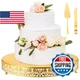 Wenqik 18 Inch Christmas Cake Stand Gold Metal Round Cupcake Dessert Stand with