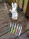 Set 6 Jean Dubost Laguiole Table Steak Knives Hailingshan Color French Rainbow