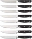 Amazon Basics 8-Piece Full Tang Stainless Steel Serrated Steak Knife Set, 4.5",