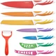 Chopmate Color Stainless Steel Non-Stick Ceramic Coated 8 Piece Kitchen Knife