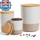 Yangbaga Canister Sets for Kitchen Counter, 80/40/20 OZ Large Ceramic Food Stora