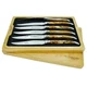Laguiole En Aubrac Plated 6-Piece Steak Knife Set with Aubrac Wood Handles