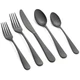 Cambridge Silversmiths Rhiannon Black Satin 20-Piece Flatware Set, Black