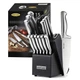 McCook&reg; Knife Sets, German Stainless Steel Knife Block Sets with Built-in Sha...