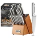 Kitchen Knife Set German Stainless Steel Block Built in Sharpener McCook Sets