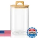 Sweejar 4 qt Large Jars with Bamboo Lids, 1 Gallon Glass Candy Jar with Lid, Sug