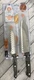 MasterChef 2Pc. Santoku Knife Set 5" &7" Full-Tang Stainless Steel w/ Cover NEW 
