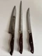 Lot of 3 Lifetime Cutlery Jet-Cut Stainless D400 Serrated Slicing Carving Knives
