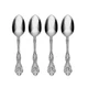 Oneida Michelangelo Set of 4 Silver Flatware Teaspoons Unique Design 1810 Steel