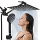 Tudoccy Shower Head, 8&lsquo;&rsquo; High Pressure Rainfall 8 inch - Matte Black, Black 