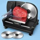 FOHERE Electric Deli Meat Bread Slicer 200W Two Removeable 7.5&rdquo; Blades, Black