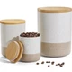 Yangbaga 3PC Ceramic Kitchen Canister Set, Food Storage Jars 80/40/20 oz