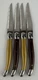 Jean Dubost Authentic Laguiole Steak Knives Set of 4 Multi-Color with Bee Emblem