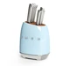 Smeg KBSF01PB 7pc Knife Set Pastel Blue w/ Stainless Steel Handles (Open Box)