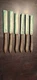 6 Quikut Quikkle Stainless Steel Edge Steak Knives Fremont Dark Brown Handle EUC