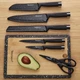 Tomodachi, 12-Pc Akita Shears Cutlery Set w Bamboo Cutting Board  (Choose Color)