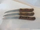 Lot of 3 Chicago Cutlery Steak Knives. Wooden Riveted Handle 103S