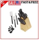 Knife Farberware Block Set Kitchen Sharpening Stainless Steel Steak Knives Wood