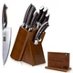 HOSHANHO 9PCS Kitchen Knives Set Block Chef Knife Set with Magnetic Knife Holder