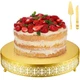 Wenqik Gold Cake Stand 14 Inch Metal Round Cupcake Dessert Stand with Cake Cutti