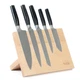 Frok 6 Piece German Steel Knife Set W/Magnetic Block - Black