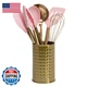 Paris Hilton Kitchen Set Tool Crock Silicone Cooking Utensils Stainless Steel