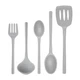 Tovolo Flex Core Silicone Utensils Set for Cooking 5 Piece Kitchen Set with Slot
