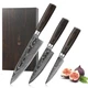 Wakoli EDIB Essentials 3-Piece Damascus Knife Set &ndash; Professional Chef's Knive...