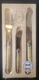 Laguiole Jean Dubost 3pc Cheese Knife Set Ivory Handles Wood Box Made in France