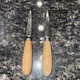 2 Vintage Stainless Steel Oyster Shuckers With Wood Handle Japan