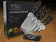 Hen & Rooster 6-Piece Kitchen Knife Set Full Tang Black HRI-026