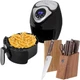 Deco Chef 3.7QT Electric Oil-Free Digital Air Fryer + Deco Chef 16-Pc. Knife Set