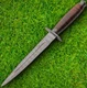 Damascus Tanners Edge Fixed Dagger 7.75" Damascus Steel Blade Leather Handle