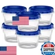 Elegant Disposables 16oz Blue Twist Top Deli Food Storage Containers - 20 Pack