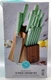 Martha Stewart Ergonomic Stainless Steel 14 Pc Wood Block Cutlery Knife Set Mint