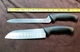 Vtg 2 MERCER Knives, M22707 Santoku, And M22408 Offset Serrated Knife Taiwan