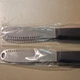 Penitue 2pcs Butter Knife Spreader Stainless Steel Serrated Edge Black F37014