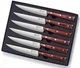 WALLOPTON Steak Knives Set of 6 - Ultra Sharp Straight Edge 6, Metallic 